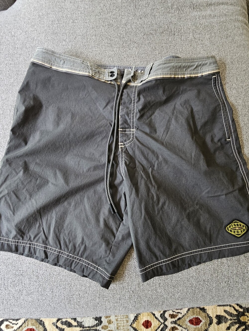 JETTY Men's GREY Swim Trunks with Drawstring Waist